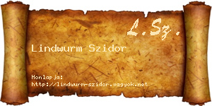 Lindwurm Szidor névjegykártya